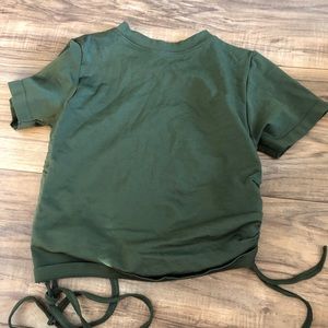 green crop top